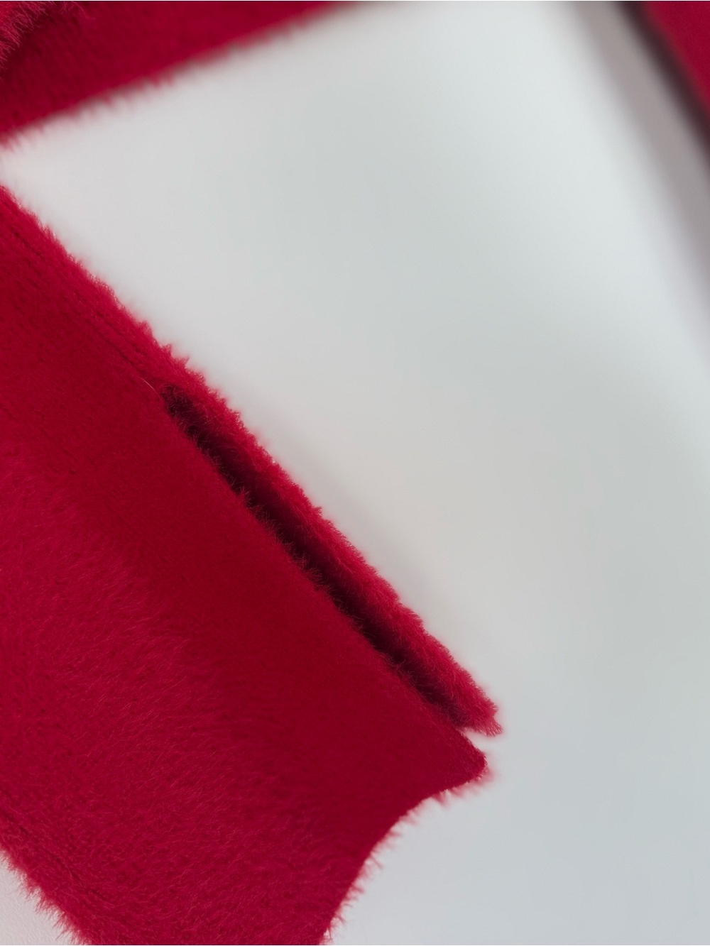 Red Fuzzy Long-Sleeve Mock Neck Sweater - Picture 4 of 4